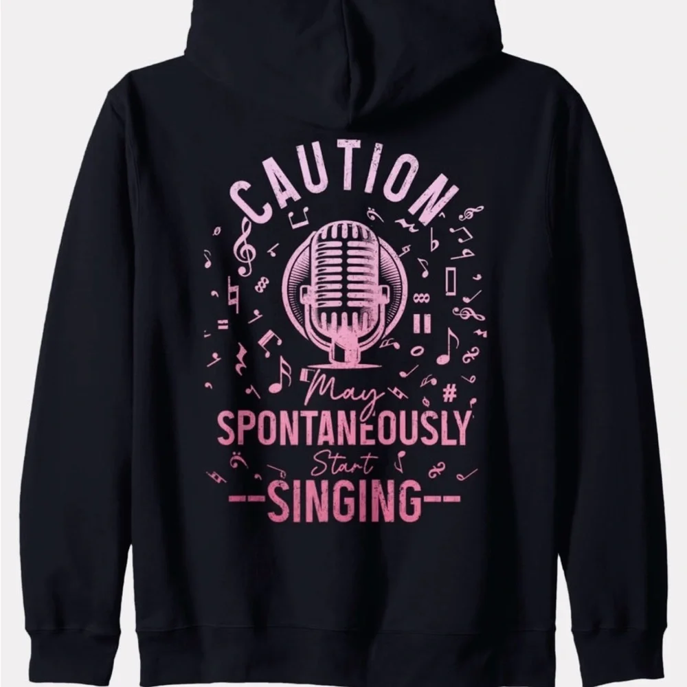 NAVY Hoodie Karaoke Pink Singing Graphic - Picture 4 of 6